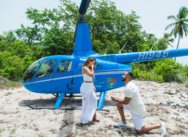 Marriage proposal, helicopter flight to Saona island