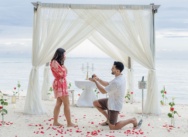 Private Beach Proposal Punta Cana White Bamboo Arch